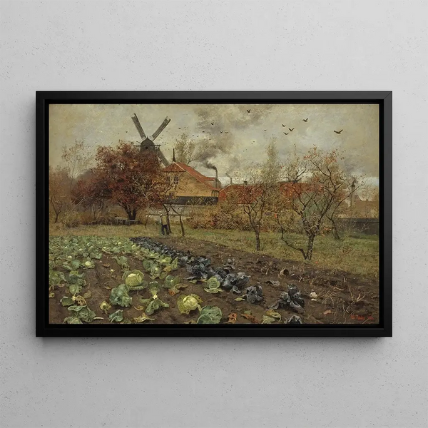 View of Amerikavej in Copenhagen - Frits Thaulow — framed artwork on a wall