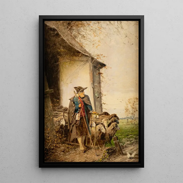Departure of the Shepherd - Fritz Beinke — framed artwork on a wall