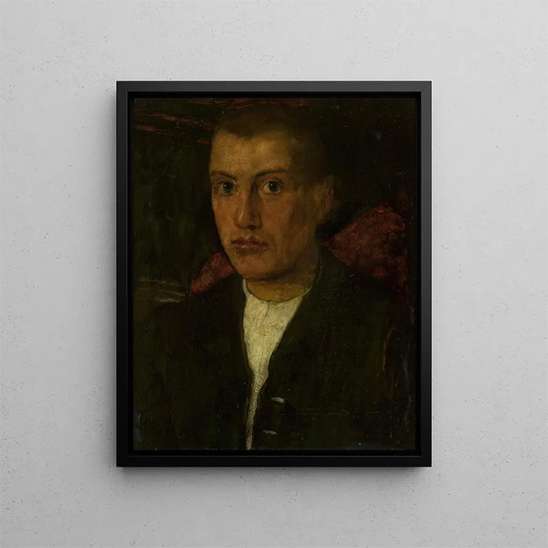 Self-portrait Painting - Fritz Boehle — framed artwork on a wall