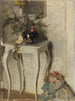 Petite white table painting - Fritz Burger — artwork view