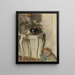 Petite white table painting - Fritz Burger — framed artwork on a wall