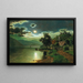 Night by moonlight on a lake - Fritz Chwala — framed artwork on a wall
