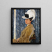 Portrait of Anna Erler with a feathered hat - Fritz Erler — framed artwork on a wall