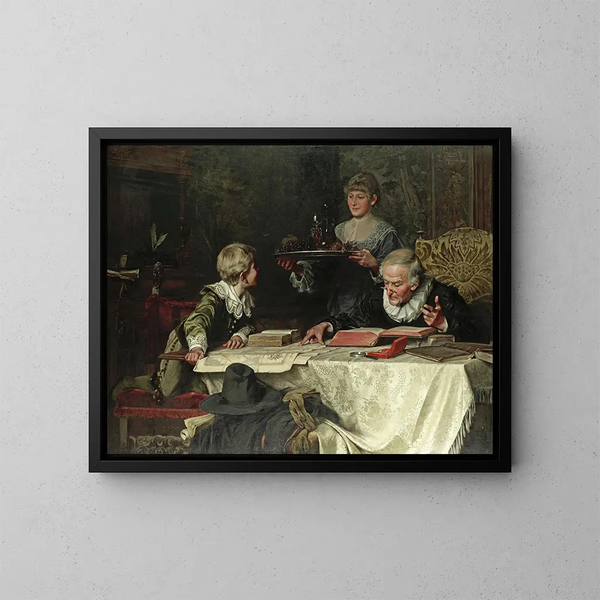 The Thirsty Tutor - Fritz Freund — framed artwork on a wall