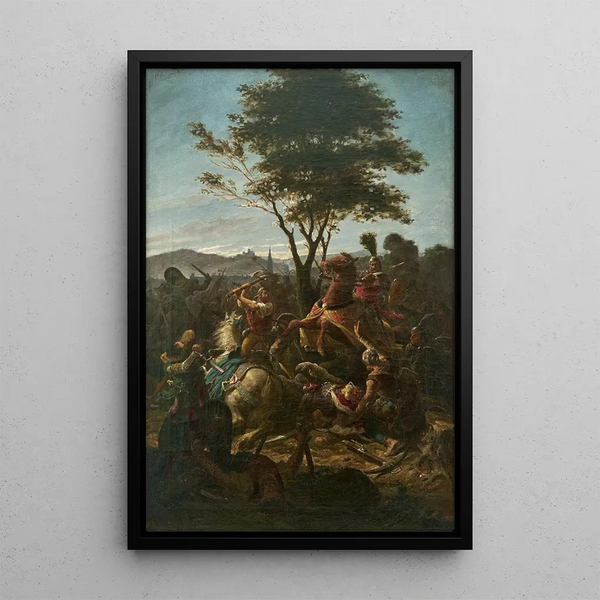 Battle of Bischofslinde - Fritz Geiges — framed artwork on a wall