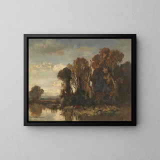 Landscape with Khen - Fritz Halberg-Krauss — framed artwork on a wall