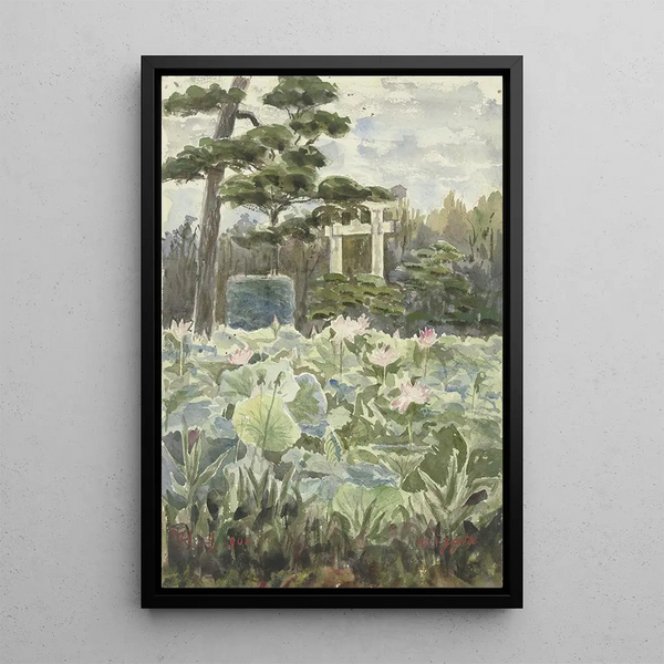 Part of a Japanese Garden - Fritz Hauck — framed artwork on a wall