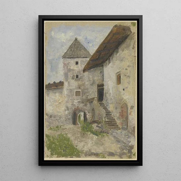 Tour d'une muraille de ville - Fritz Hauck — framed artwork on a wall