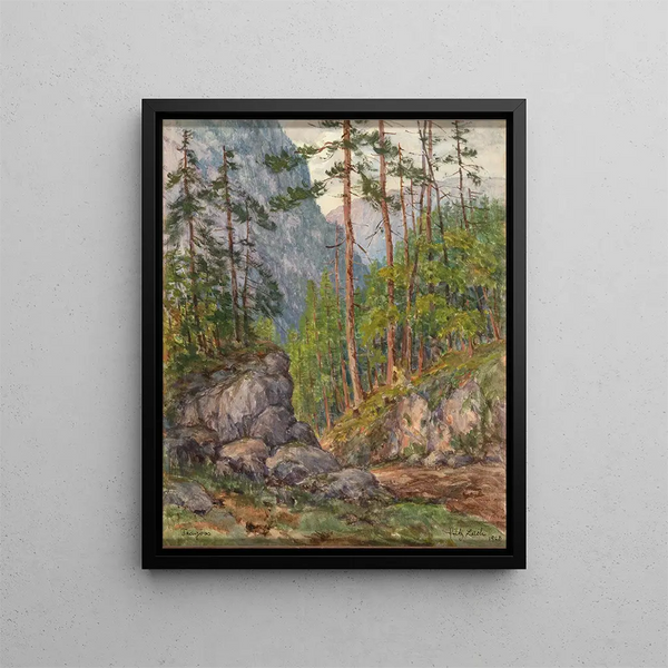 A Wood in Tragöss - Fritz Lach — framed artwork on a wall