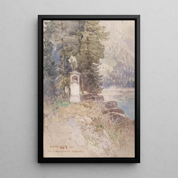 Au Kreuzteich Tragss - Fritz Lach — framed artwork on a wall