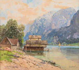 Boats at Hallstatt - Fritz Lach — artwork view