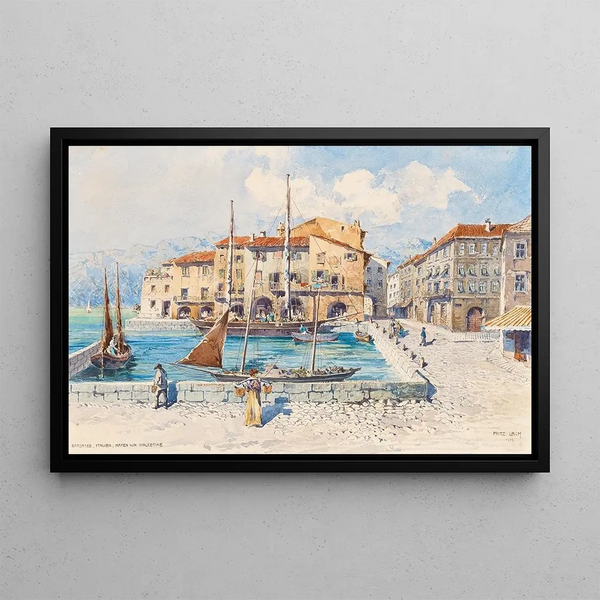 Malcesine near Lake Garda - Fritz Lach — framed artwork on a wall