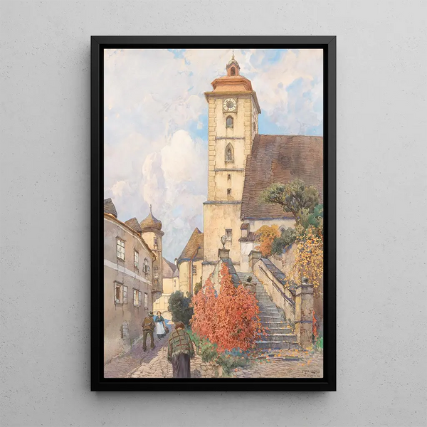 the parish church of Grein - Fritz Lach — framed artwork on a wall