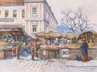 Market of Naschmarkt in Vienna - Fritz Lach — artwork view