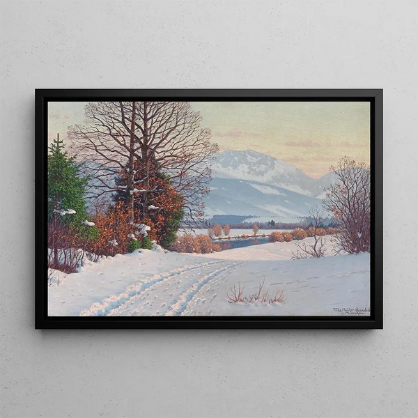 A Sunny Winter Day - Fritz Müller-Landeck — framed artwork on a wall