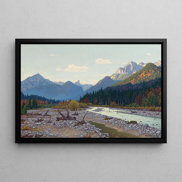 Valley near Linderhof Castle - Fritz Müller-Landeck — framed artwork on a wall