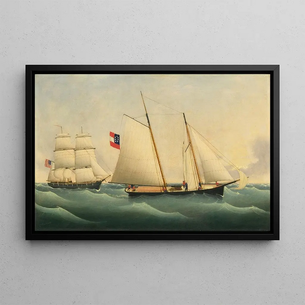 Capture de la Savannah par l'USS Perry - Fritz Müller — framed artwork on a wall