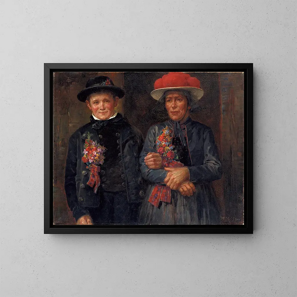 Marriage of Convenience in the Black Forest - Fritz Reiss — framed artwork on a wall