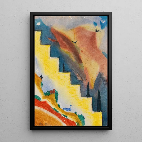 Landscape Painting - Fritz Stuckenberg — framed artwork on a wall