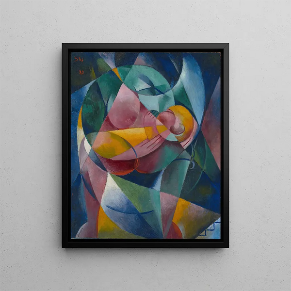 Mother and Child - Fritz Stuckenberg — framed artwork on a wall