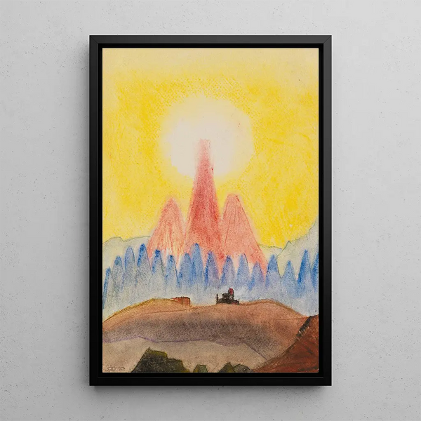Untitled Painting with Summit Pattern - Fritz Stuckenberg — framed artwork on a wall