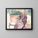 The artist's wife, painter Anna Syberg in the blacksmith's garden - Fritz Syberg — framed artwork on a wall