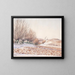 Landscape with willows and snow-covered fields - Fritz Syberg — framed artwork on a wall