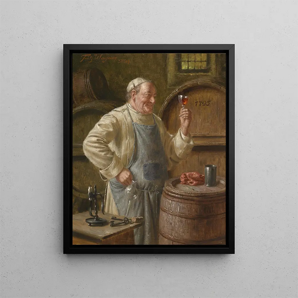 A Good Drink - Fritz Wagner — framed artwork on a wall