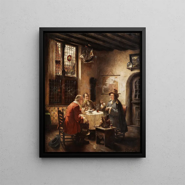 Les commerçants en conversation - Fritz Wagner — framed artwork on a wall