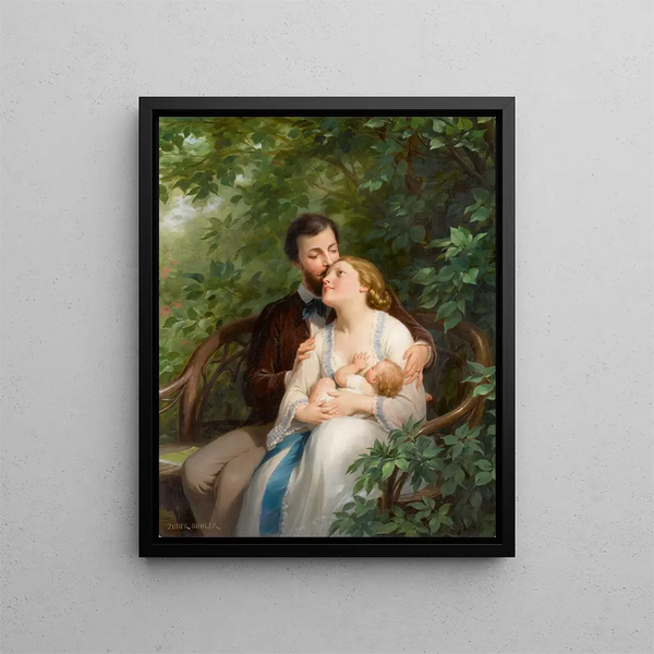 Baby Feeding - Fritz Zuber-Bühler — framed artwork on a wall