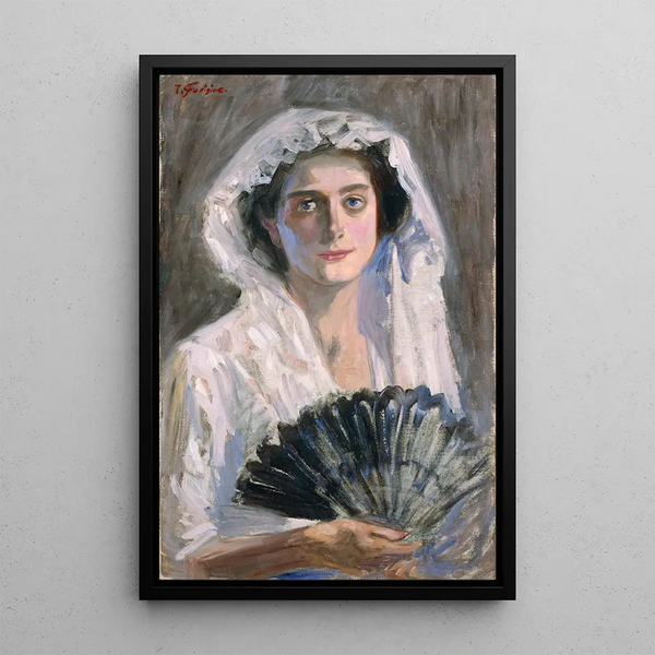 Fan black - Fujishima Takeji — framed artwork on a wall