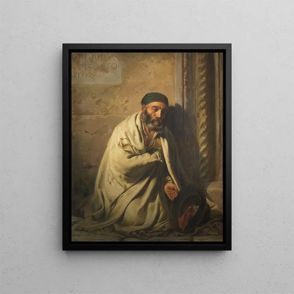 Roman Beggar Painting - Fyodor Bronnikov — framed artwork on a wall