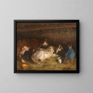 In a Stable - Gabriel Amoretti — framed artwork on a wall