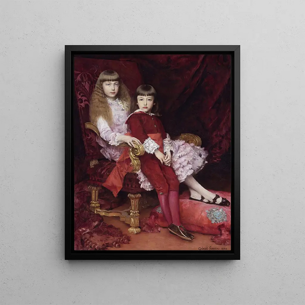 Princess Marguerite d'Orléans 1869-1940 and Prince Jean d'Orléans - Gabriel Ferrier — framed artwork on a wall