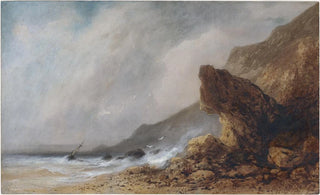 a Rugged Coast in Storm - Gabriel Hippolyte Lebas — artwork view