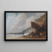 a Rugged Coast in Storm - Gabriel Hippolyte Lebas — framed artwork on a wall