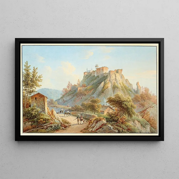 Château de Bardi, Parme - Gabriel Lory le Jeune — framed artwork on a wall