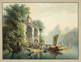 The Chapel of William Tell on Lake of the Four Cantons - Gabriel Lory the Younger — artwork view