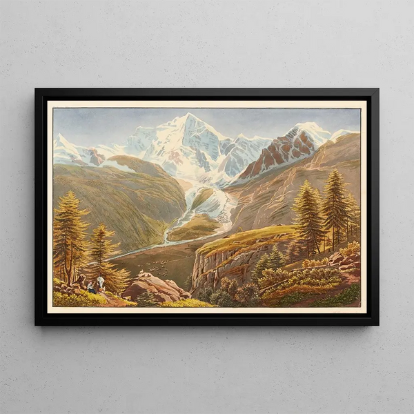 Mont Rose - Gabriel Lory the Younger — framed artwork on a wall