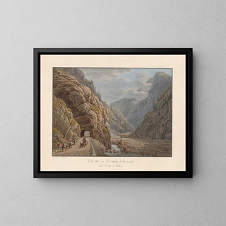 View of the Algaby gallery taken from the Valais side - Gabriel Lory the Younger — framed artwork on a wall