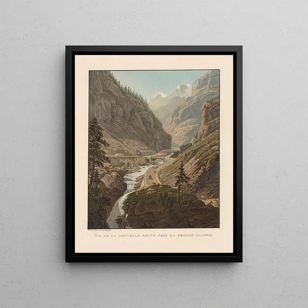 View of the new road near the Grand Gallery - Gabriel Lory the Younger — framed artwork on a wall
