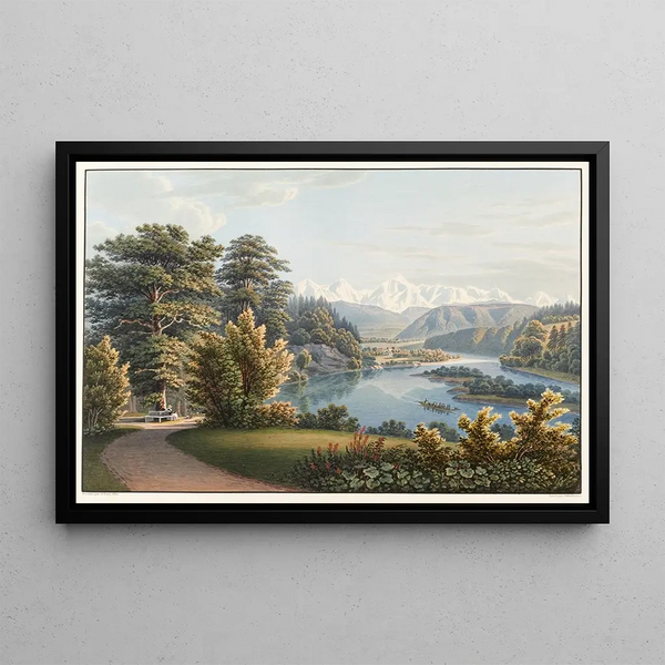 Vue Prise dans le Jardin d'Elfenau, Campagne de Son Altesse Impériale Madame la Grande Duchesse Anne de Russie - Gabriel Lory le Jeune — framed artwork on a wall