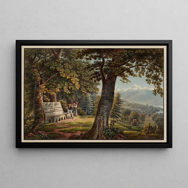 View taken in the small woods called le Bchihlzli near Thun - Gabriel Lory the Younger — framed artwork on a wall