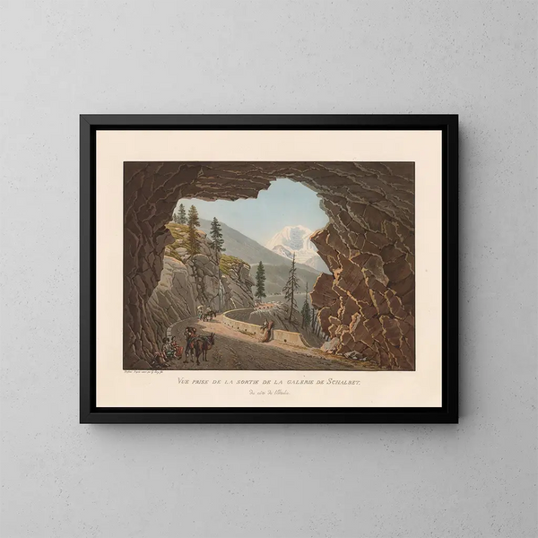 View of the exit from the Schalbet gallery on the Italian side - Gabriel Lory the Younger — framed artwork on a wall