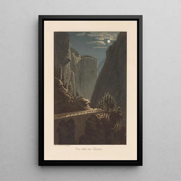 View near Gondo - Gabriel Lory the Younger — framed artwork on a wall