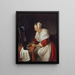 A woman in front of her mirror - Gabriel Metsu — framed artwork on a wall