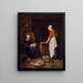 An Old Woman Sleeping - Gabriel Metsu — framed artwork on a wall