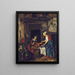 A old woman selling fish - Gabriel Metsu — framed artwork on a wall