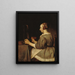 Woman with a Mirror - Gabriel Metsu — framed artwork on a wall