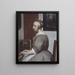 Woman with Virginal - Gabriel Metsu — framed artwork on a wall